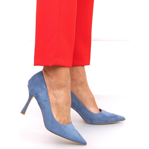 Szpilki damskie zamszowe Giorgia Blue niebieskie 41 ButyModne.pl