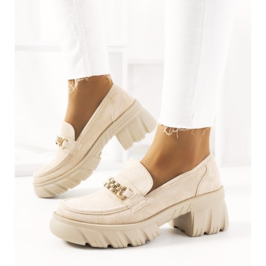 Beżowe półbuty na grubej podeszwie Jeri 39 gemre