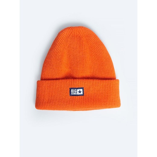 CZAPKA DAMSKA Z WEŁNY OWCZEJ POMARAŃCZOWA PUFFINA 701 ONE SIZE promocyjna cena Big Star