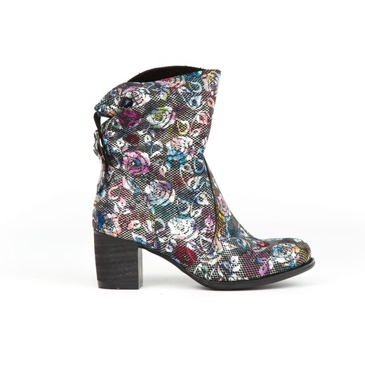 botki - skóra naturalna - model 497 - kolor czarne kwiaty Zapato 35 zapato.com.pl