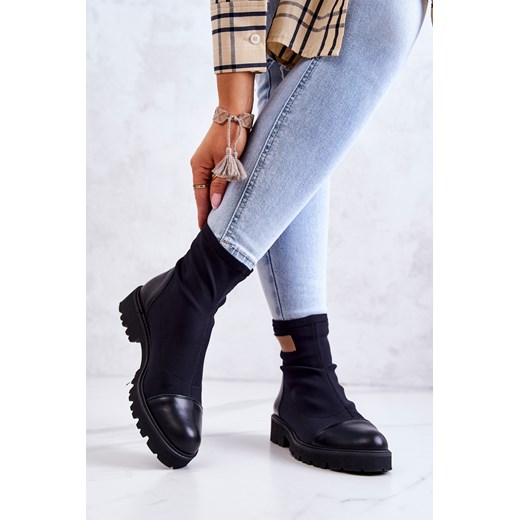 Botki Wsuwane Skarpetkowe Nicole Czarne 2705 Nicole 36 ZAZOO