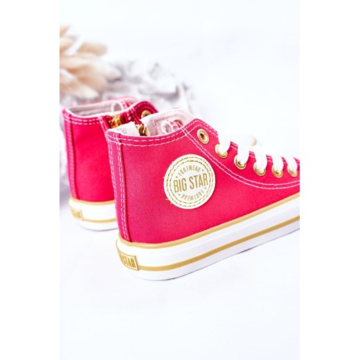 Dziecięce Wysokie Trampki Z Suwakiem BIG STAR HH374137 Różowe 32 ZAZOO