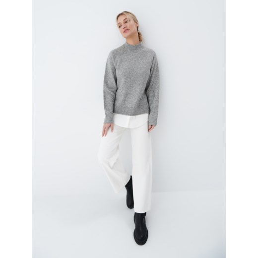 Mohito - Sweter z koszulą Eco Aware - Szary Mohito L okazja Mohito