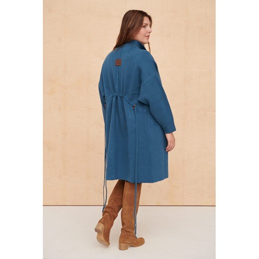 Płaszcz Damski Huggo Plus Size Petrol Blue Shadow Uniwersalny blue shadow