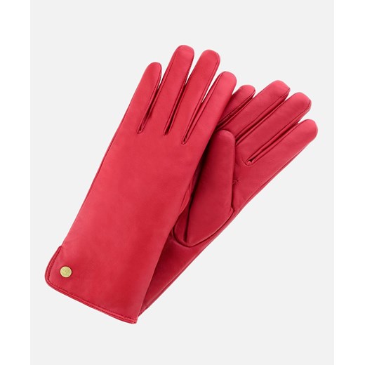 Czerwone rękawiczki damskie ze skóry licowej PAROLISE Primamoda L Primamoda
