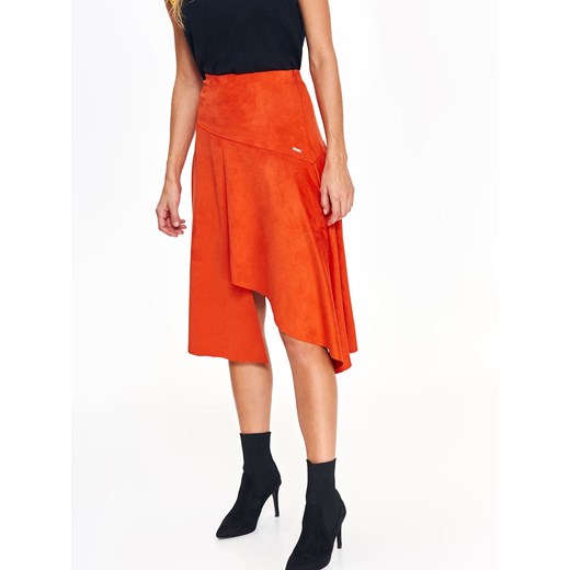 Pomarańczowa spódnica z imitacji zamszu w modnym fasonie Top Secret 42 promocja Top Secret
