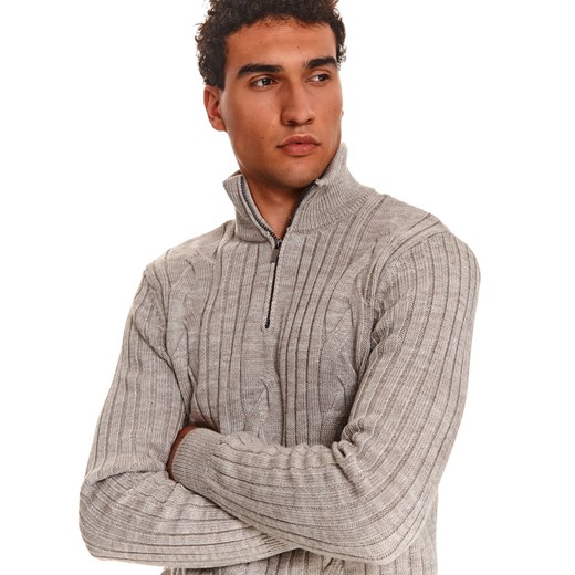 Sweter strukturalny ze stójką Top Secret XL wyprzedaż Top Secret