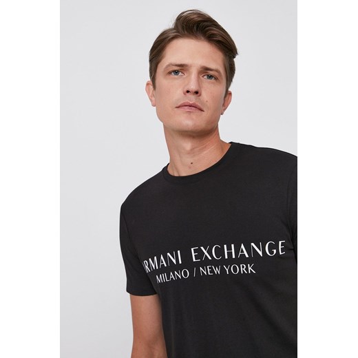 Armani Exchange t-shirt męski kolor czarny z nadrukiem 8NZT72 Z8H4Z NOS ze sklepu ANSWEAR.com w kategorii T-shirty męskie - zdjęcie 134995011