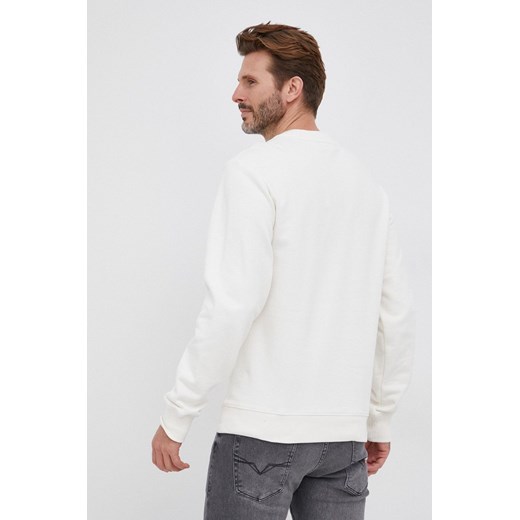 Tiger Of Sweden Bluza bawełniana męska kolor kremowy z nadrukiem Tiger Of Sweden L okazja ANSWEAR.com