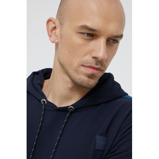 Ted Baker Bluza męska kolor granatowy z kapturem gładka Ted Baker XL ANSWEAR.com promocja