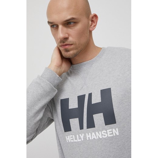 Helly Hansen bluza bawełniana męska kolor szary gładka 34000-597 ze sklepu ANSWEAR.com w kategorii Bluzy męskie - zdjęcie 135001913