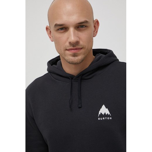 Burton bluza męska kolor czarny z kapturem z aplikacją ze sklepu ANSWEAR.com w kategorii Bluzy męskie - zdjęcie 135002561