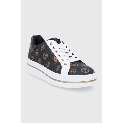 Guess Buty kolor brązowy na koturnie Guess 40 wyprzedaż ANSWEAR.com