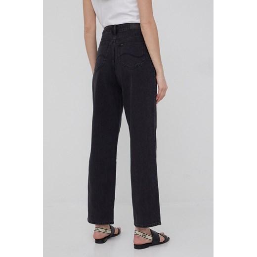 Lee jeansy WIDE LEG LONG BLACK damskie high waist Lee 29/33 ANSWEAR.com