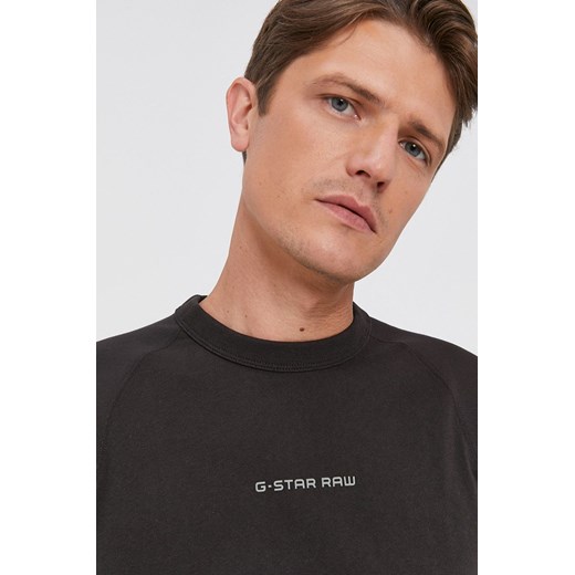 G-Star Raw T-shirt bawełniany kolor czarny z aplikacją L wyprzedaż ANSWEAR.com