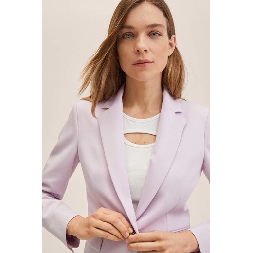 Mango marynarka Boreal kolor fioletowy jednorzędowa gładka Mango 44 ANSWEAR.com