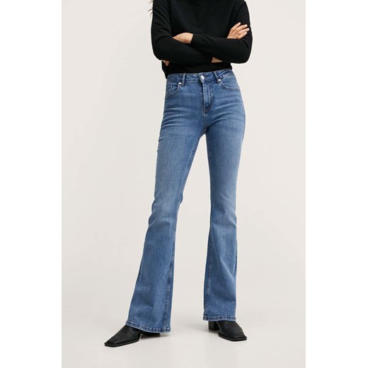 Mango jeansy Flare damskie medium waist Mango 40 ANSWEAR.com