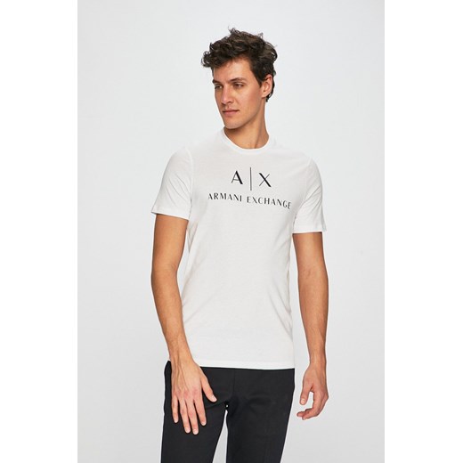 Armani Exchange t-shirt męski kolor biały 8NZTCJ Z8H4Z NOS ze sklepu ANSWEAR.com w kategorii T-shirty męskie - zdjęcie 135034190