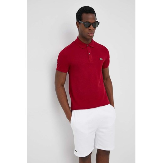 Lacoste polo bawełniane kolor bordowy ze sklepu ANSWEAR.com w kategorii T-shirty męskie - zdjęcie 135034824