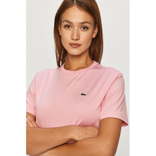 Lacoste T-shirt bawełniany kolor różowy Lacoste 34 ANSWEAR.com
