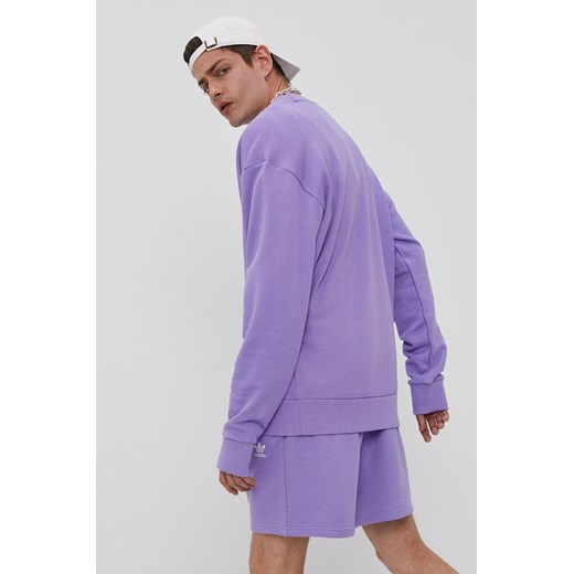 adidas Originals Bluza bawełniana męska kolor fioletowy z nadrukiem XL okazja ANSWEAR.com