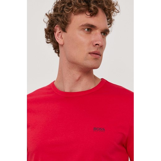 Boss T-shirt bawełniany Athleisure kolor czerwony gładki S ANSWEAR.com