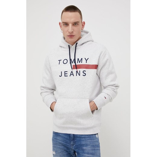 Tommy Jeans Bluza męska kolor szary z kapturem melanżowa Tommy Jeans S ANSWEAR.com