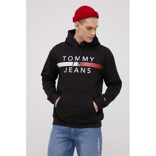 Tommy Jeans Bluza męska kolor czarny z kapturem melanżowa Tommy Jeans XXL ANSWEAR.com