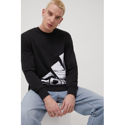 adidas bluza męska kolor czarny z nadrukiem XXL ANSWEAR.com