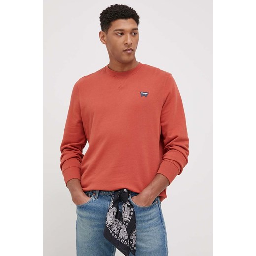 Wrangler Bluza bawełniana męska kolor pomarańczowy gładka Wrangler S okazyjna cena ANSWEAR.com