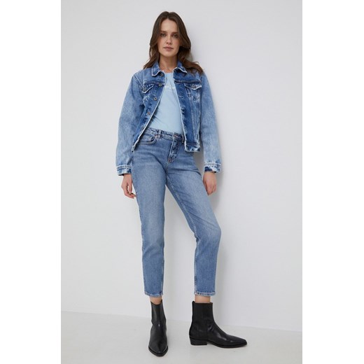 Pepe Jeans kurtka jeansowa Rose damska kolor granatowy przejściowa Pepe Jeans S wyprzedaż ANSWEAR.com