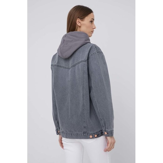 Wrangler kurtka jeansowa damska kolor szary przejściowa oversize Wrangler XS ANSWEAR.com