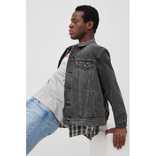 Levi&apos;s kurtka jeansowa męska kolor szary przejściowa ze sklepu ANSWEAR.com w kategorii Kurtki męskie - zdjęcie 135058473