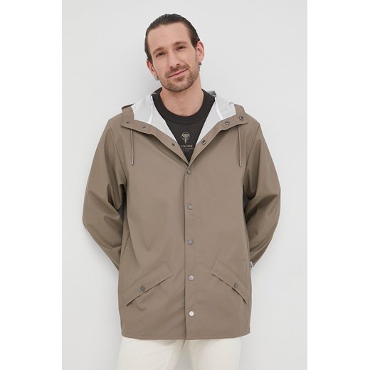 Rains kurtka 12010 Jacket kolor beżowy przejściowa Rains XS ANSWEAR.com