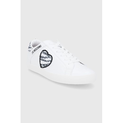 Love Moschino buty skórzane kolor biały Love Moschino 37 ANSWEAR.com