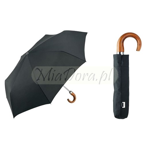 RainLite Classic Parasol Męski Składany parasole-miadora-pl szary drewniane
