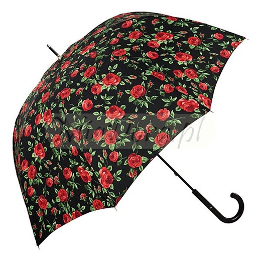 Parasolka w róże Lisette parasole-miadora-pl czerwony bez wzorów/nadruków