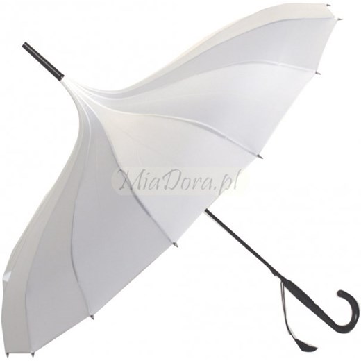 Biały Parasol Ślubny Pagoda parasole-miadora-pl bialy bez wzorów/nadruków
