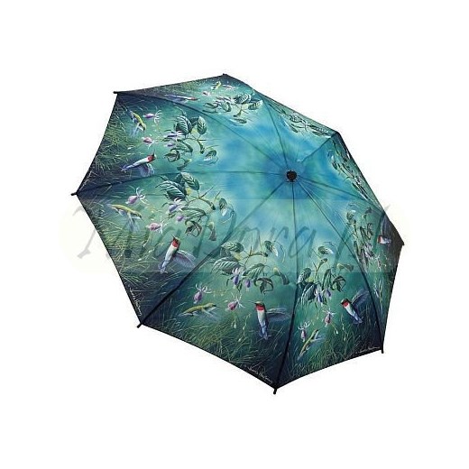 Kolibry - Mała parasolka damska Galleria parasole-miadora-pl turkusowy abstrakcyjne wzory