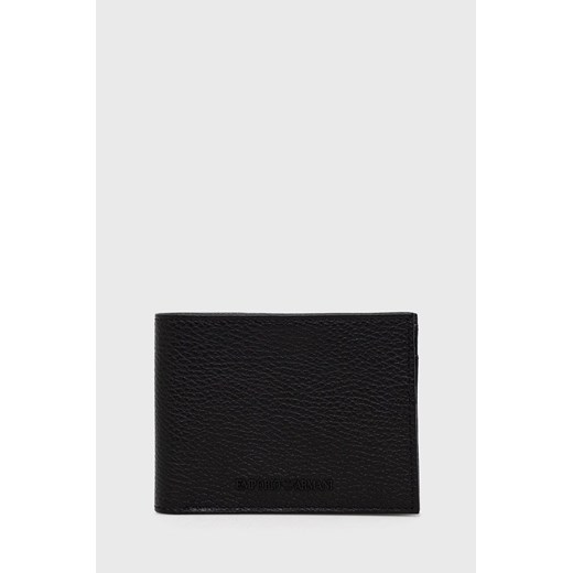 Emporio Armani portfel i etui na karty skórzane męski kolor czarny Y4R378 Y068E ze sklepu ANSWEAR.com w kategorii Portfele męskie - zdjęcie 135074190