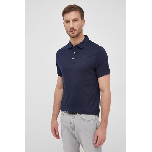 Michael Kors polo bawełniane CB95FGVC93 kolor granatowy gładki ze sklepu ANSWEAR.com w kategorii T-shirty męskie - zdjęcie 135076032
