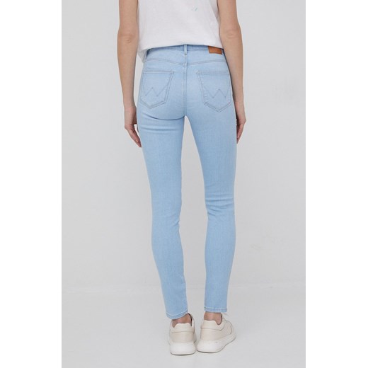 Wrangler jeansy HIGH RISE SKINNY SOFT BLUE damskie high waist Wrangler 31/30 ANSWEAR.com