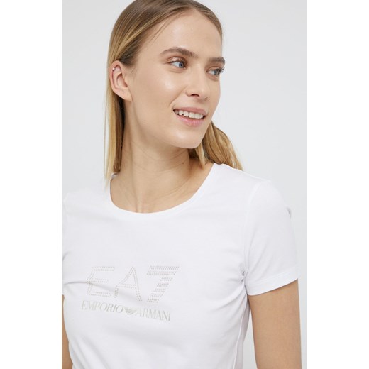 EA7 Emporio Armani T-shirt damski kolor biały M ANSWEAR.com