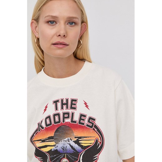 The Kooples t-shirt bawełniany kolor beżowy The Kooples M ANSWEAR.com