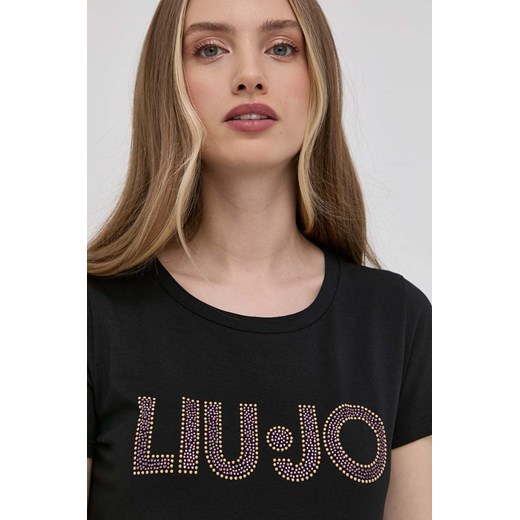 Liu Jo t-shirt damski kolor czarny Liu Jo M wyprzedaż ANSWEAR.com