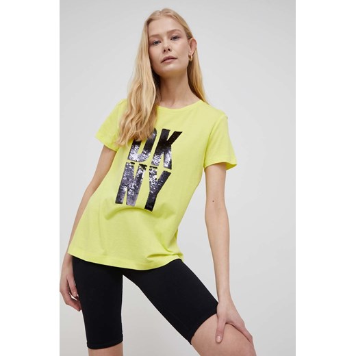 Dkny t-shirt damski kolor żółty L ANSWEAR.com