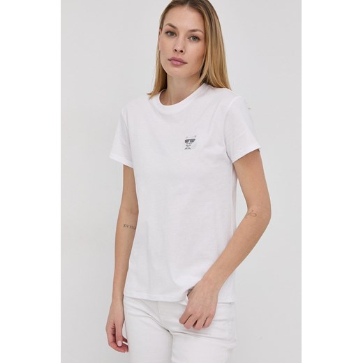 Karl Lagerfeld T-shirt bawełniany kolor biały Karl Lagerfeld XS ANSWEAR.com
