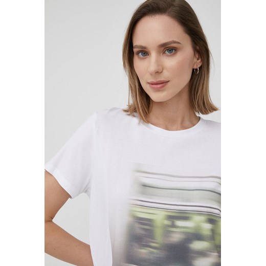 Dkny t-shirt damski kolor biały L ANSWEAR.com