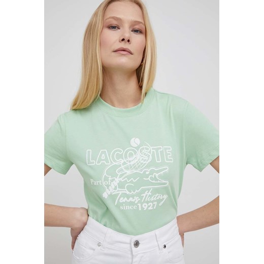 Lacoste t-shirt damski kolor zielony Lacoste 36 ANSWEAR.com
