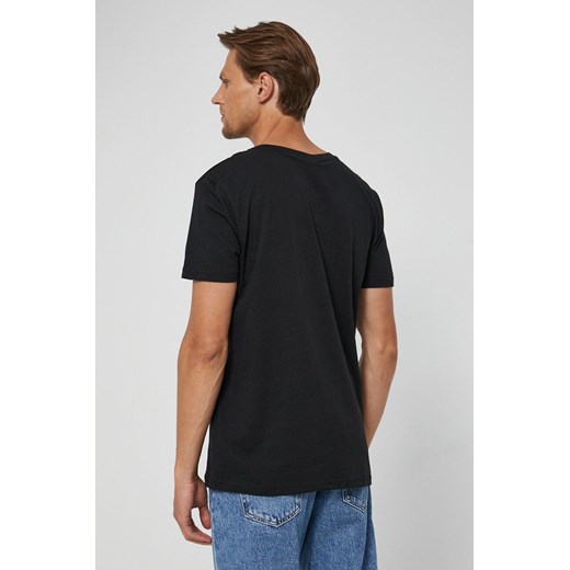 Boss T-shirt bawełniany kolor czarny z nadrukiem S ANSWEAR.com